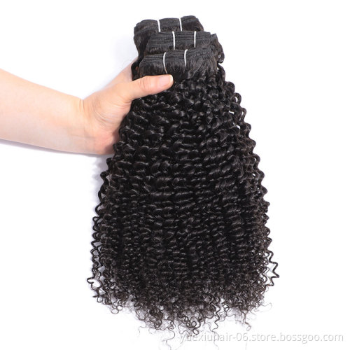 Double Drawn Indian Remy Kinky Curly Human Hair Weave Extension In Bulk,Buy Bulk Hair Weave For Sale In Zambia